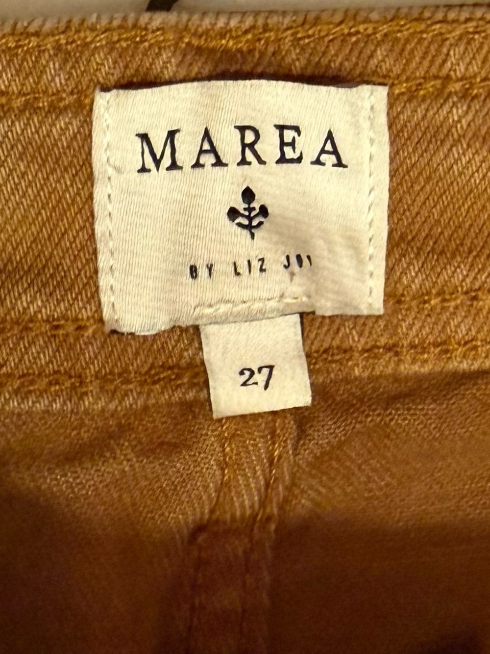 Marea by Liz Joy Meade High Rise Barrel Jean - Golden Brown Size 27 - Picture 8 of 10